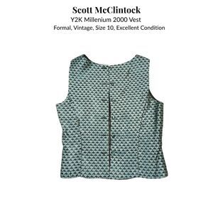 Vintage Scott McClintock Silver Metallic Sleeveless Top, Millennium 2000, Sz. 10